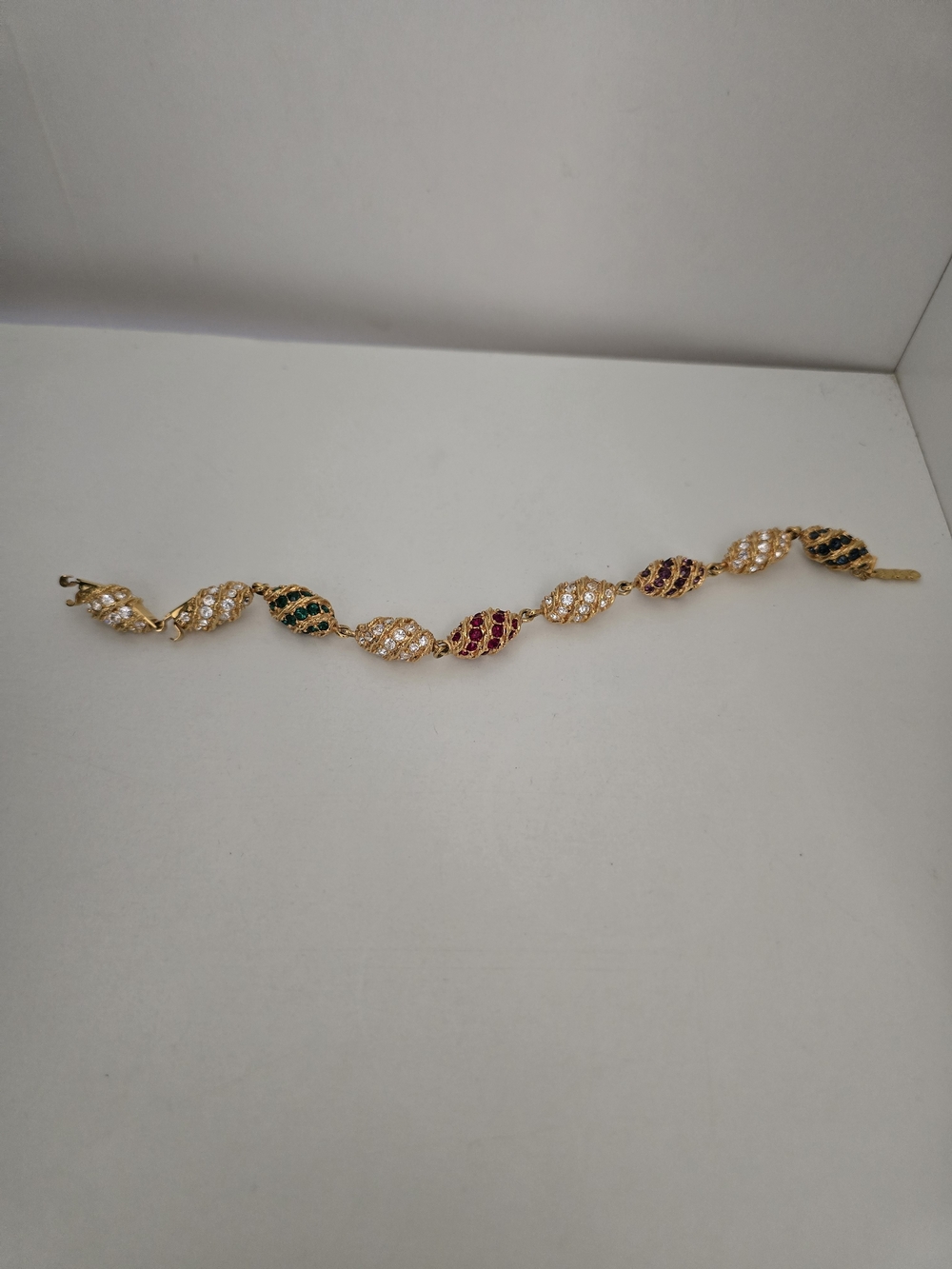 Gold-Tone Multi-Color Crystal Link Bracelet